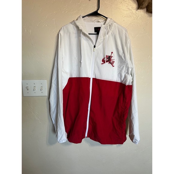 Nike Jordan Air Flight Windbreaker Jacket Full Zip Hooded Vintage Classic - Picture 2 of 9